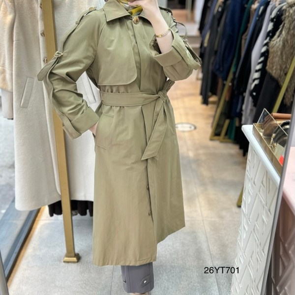26YT701 Kemerli Düğmeli Trençkot - Görsel 2