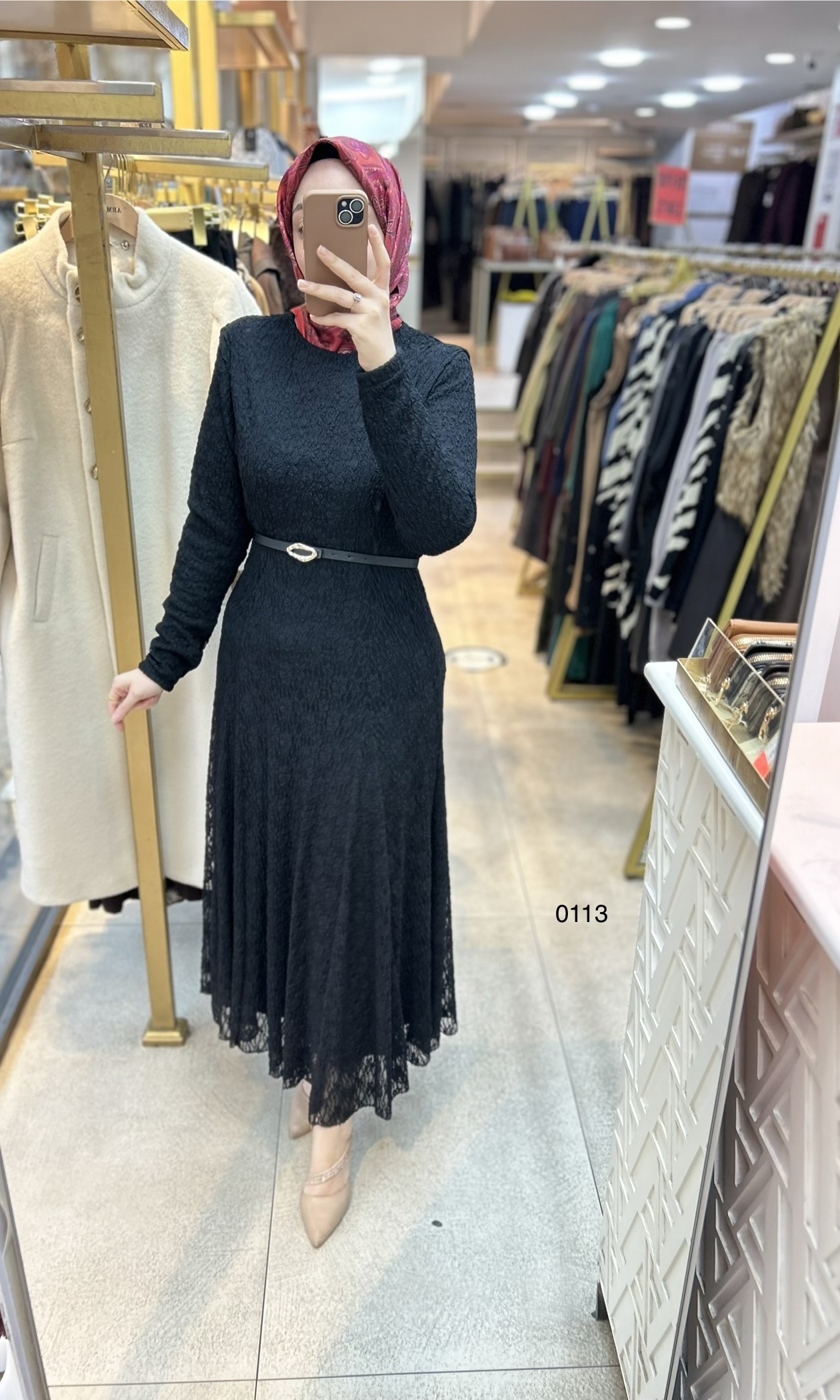 0113 Güpürlü Elbise