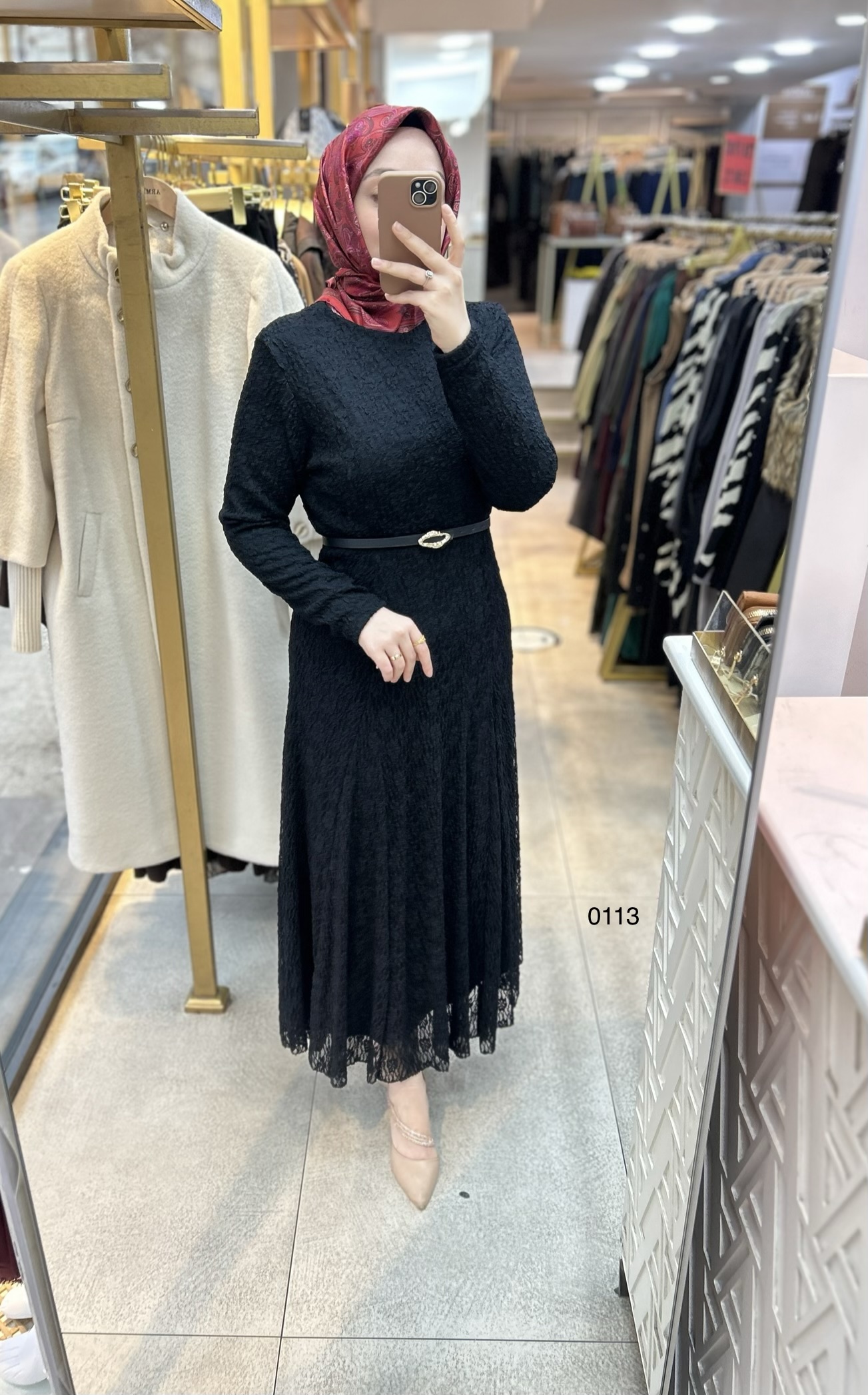 0113 Güpürlü Elbise