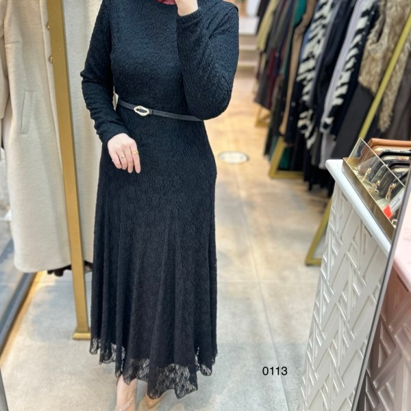 0113 Güpürlü Elbise - Görsel 4