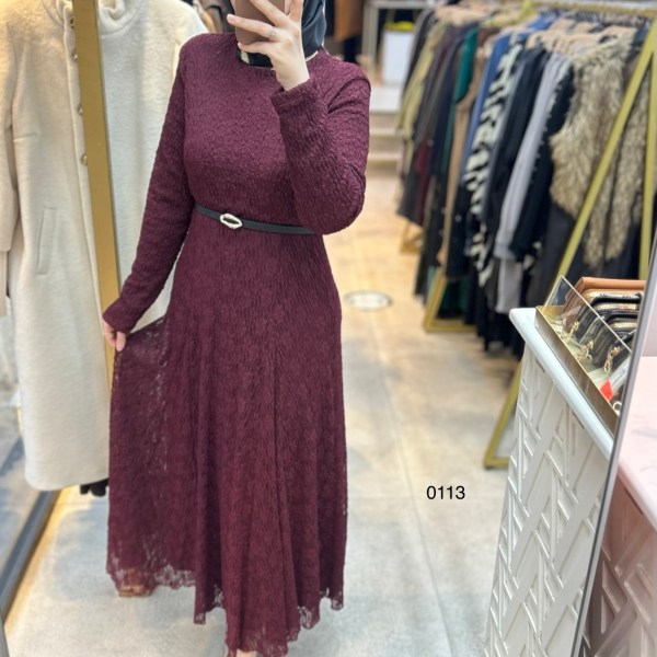 0113 Güpürlü Elbise - Görsel 8