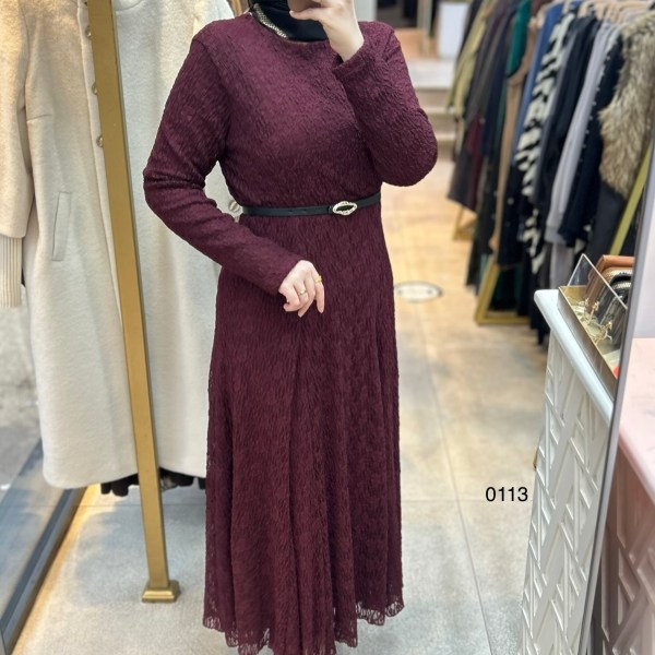 0113 Güpürlü Elbise - Görsel 15