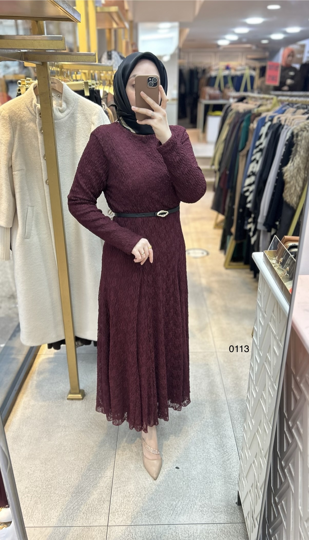 0113 Güpürlü Elbise