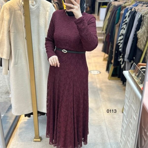 0113 Güpürlü Elbise - Görsel 6