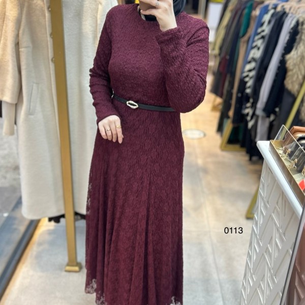 0113 Güpürlü Elbise - Görsel 16