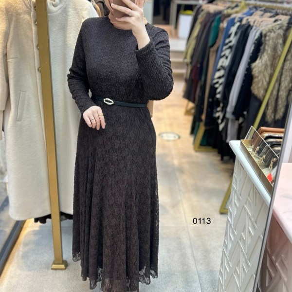 0113 Güpürlü Elbise - Görsel 11