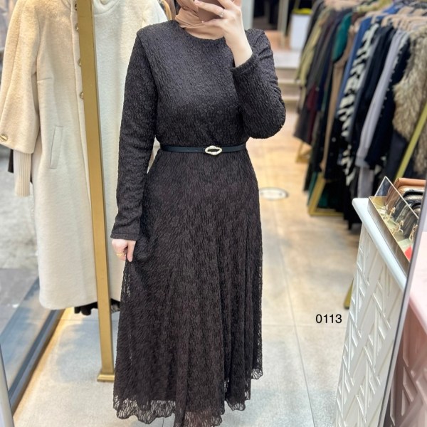 0113 Güpürlü Elbise - Görsel 17