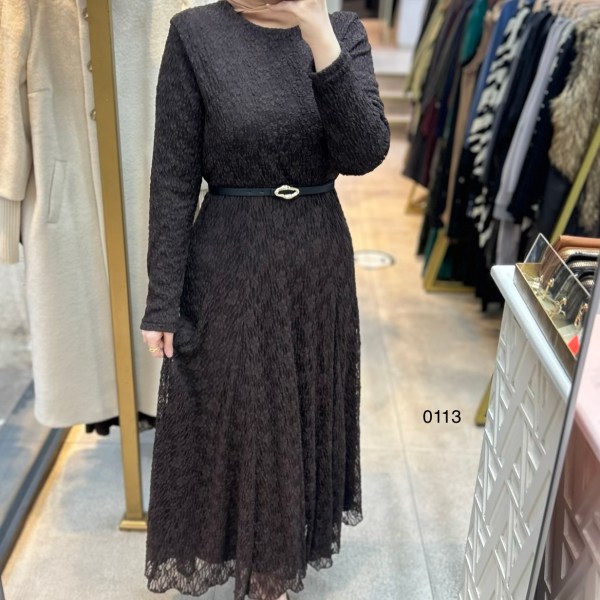 0113 Güpürlü Elbise - Görsel 10