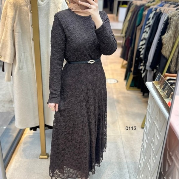 0113 Güpürlü Elbise - Görsel 12