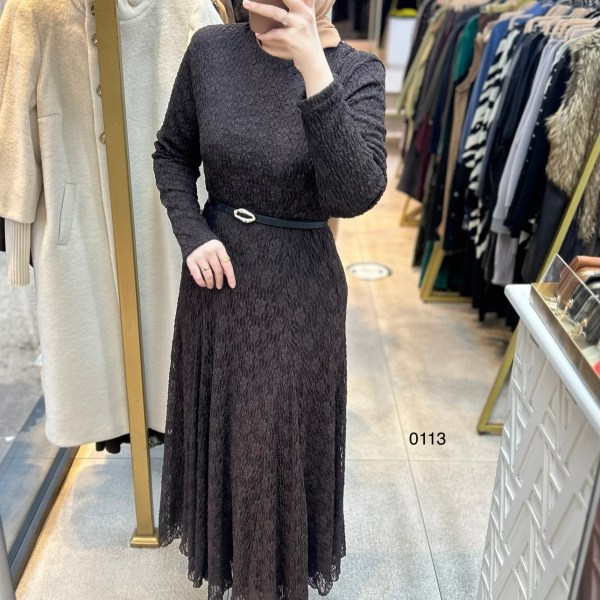 0113 Güpürlü Elbise - Görsel 13