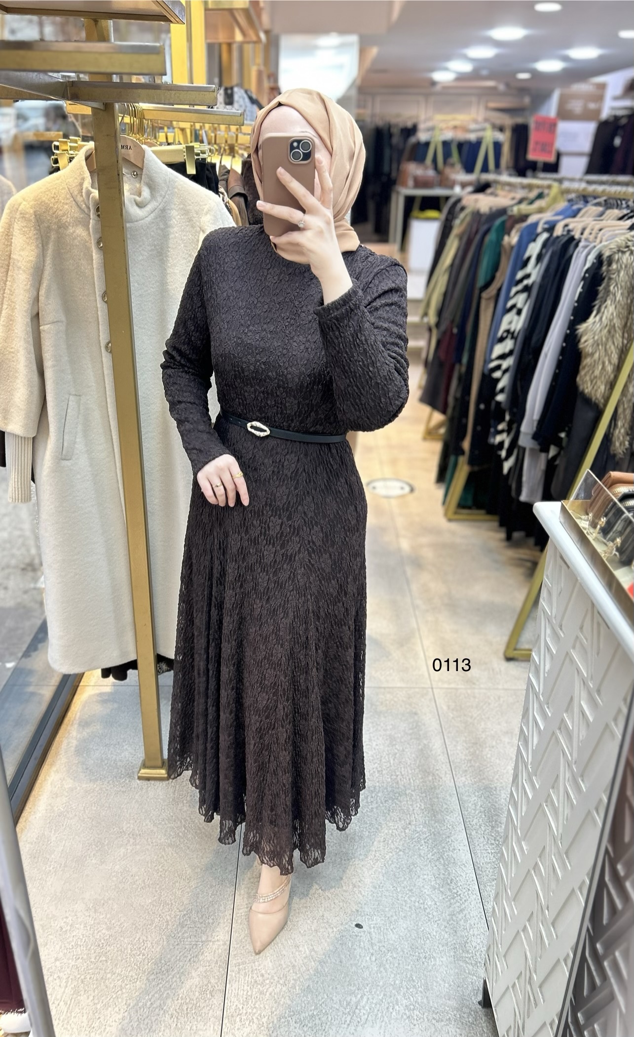 0113 Güpürlü Elbise