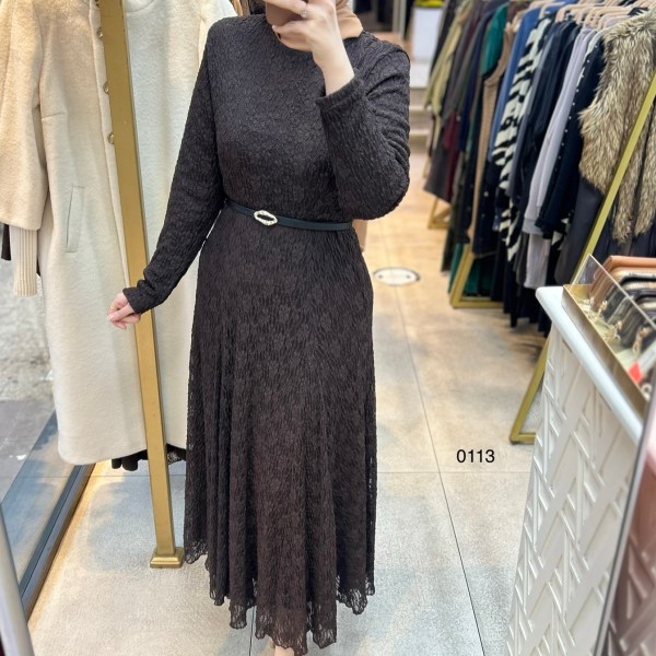 0113 Güpürlü Elbise - Görsel 14