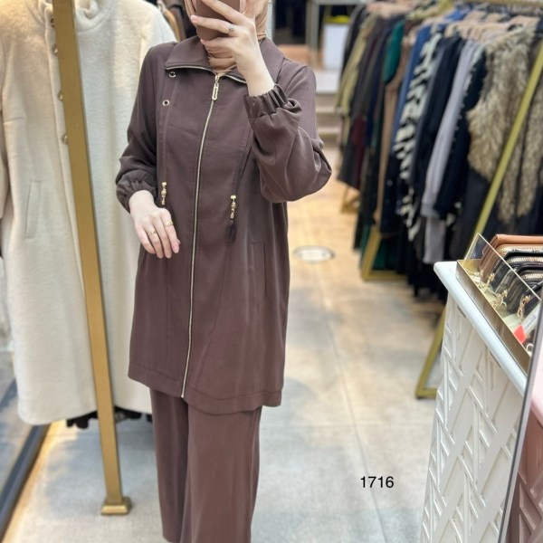 1716 Fermuarlı Gömlek Yaka Takım - Görsel 17