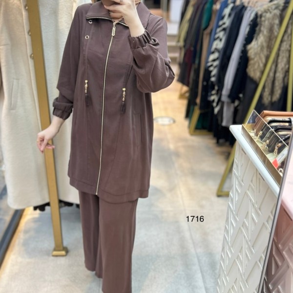 1716 Fermuarlı Gömlek Yaka Takım - Görsel 9