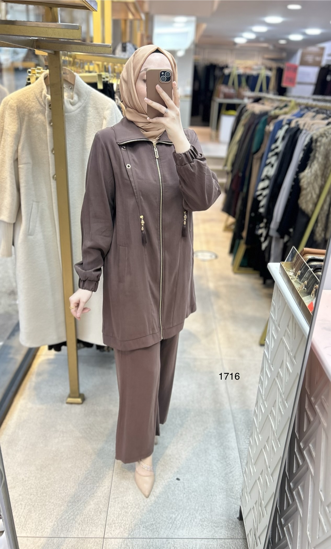 1716 Fermuarlı Gömlek Yaka Takım