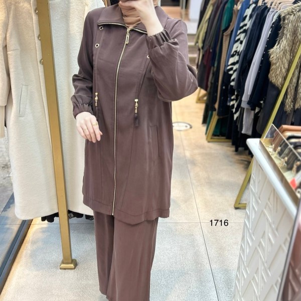 1716 Fermuarlı Gömlek Yaka Takım - Görsel 11