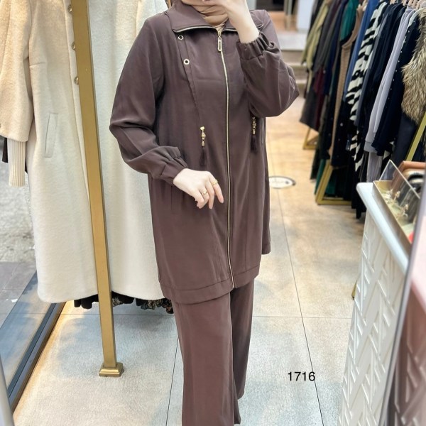 1716 Fermuarlı Gömlek Yaka Takım - Görsel 12