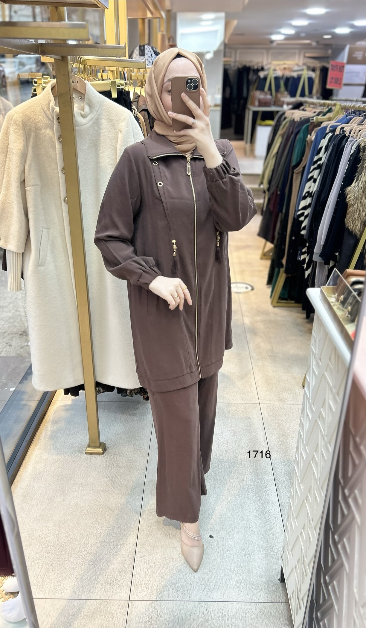 1716 Fermuarlı Gömlek Yaka Takım