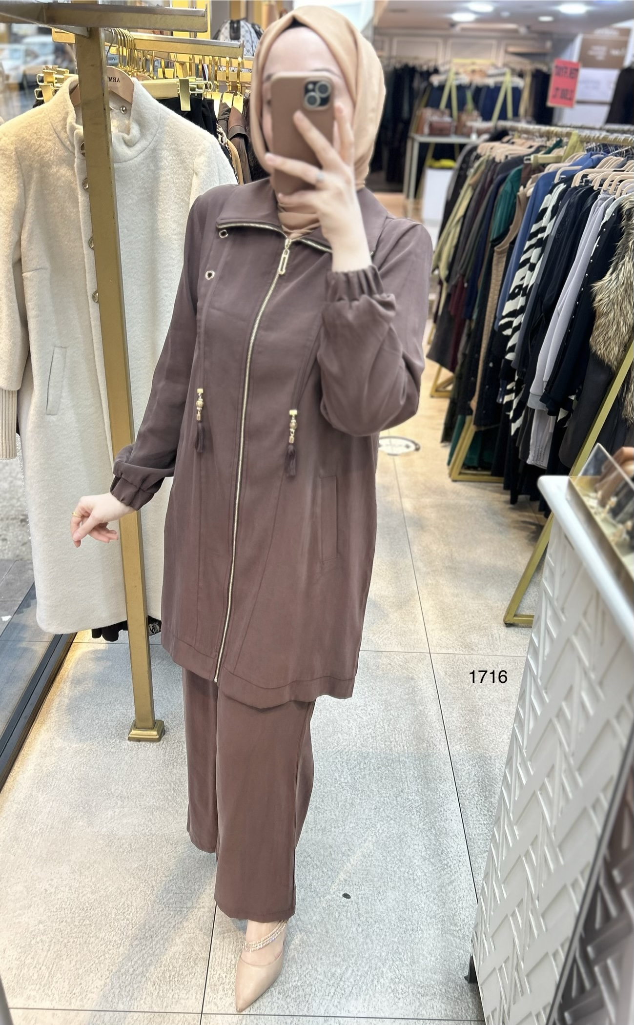 1716 Fermuarlı Gömlek Yaka Takım