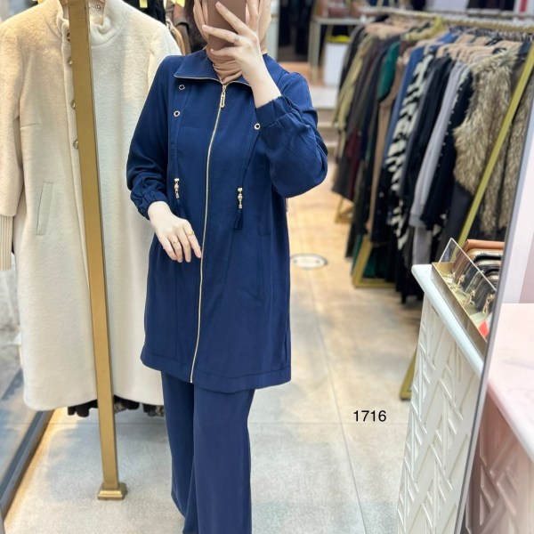 1716 Fermuarlı Gömlek Yaka Takım - Görsel 1