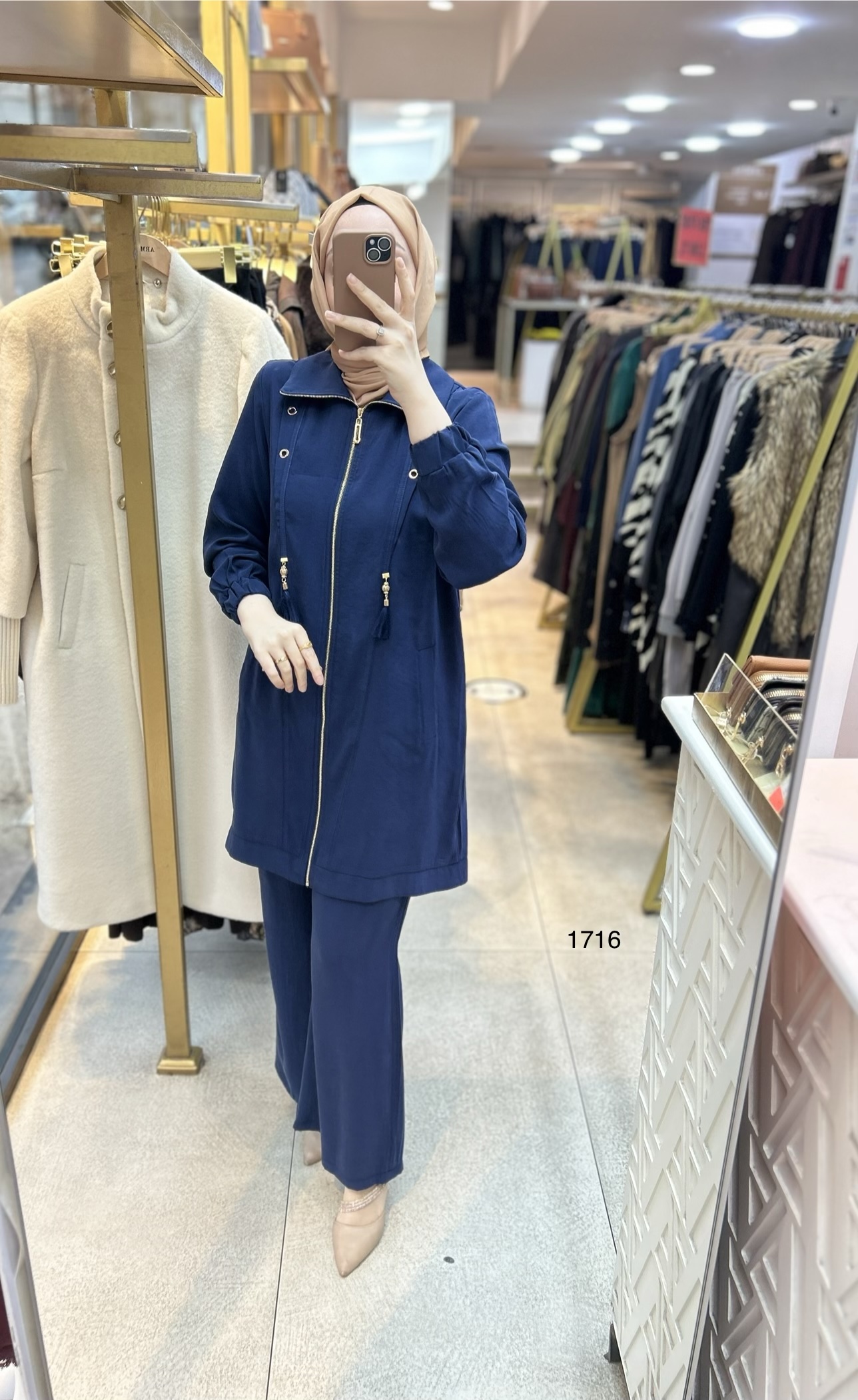 1716 Fermuarlı Gömlek Yaka Takım