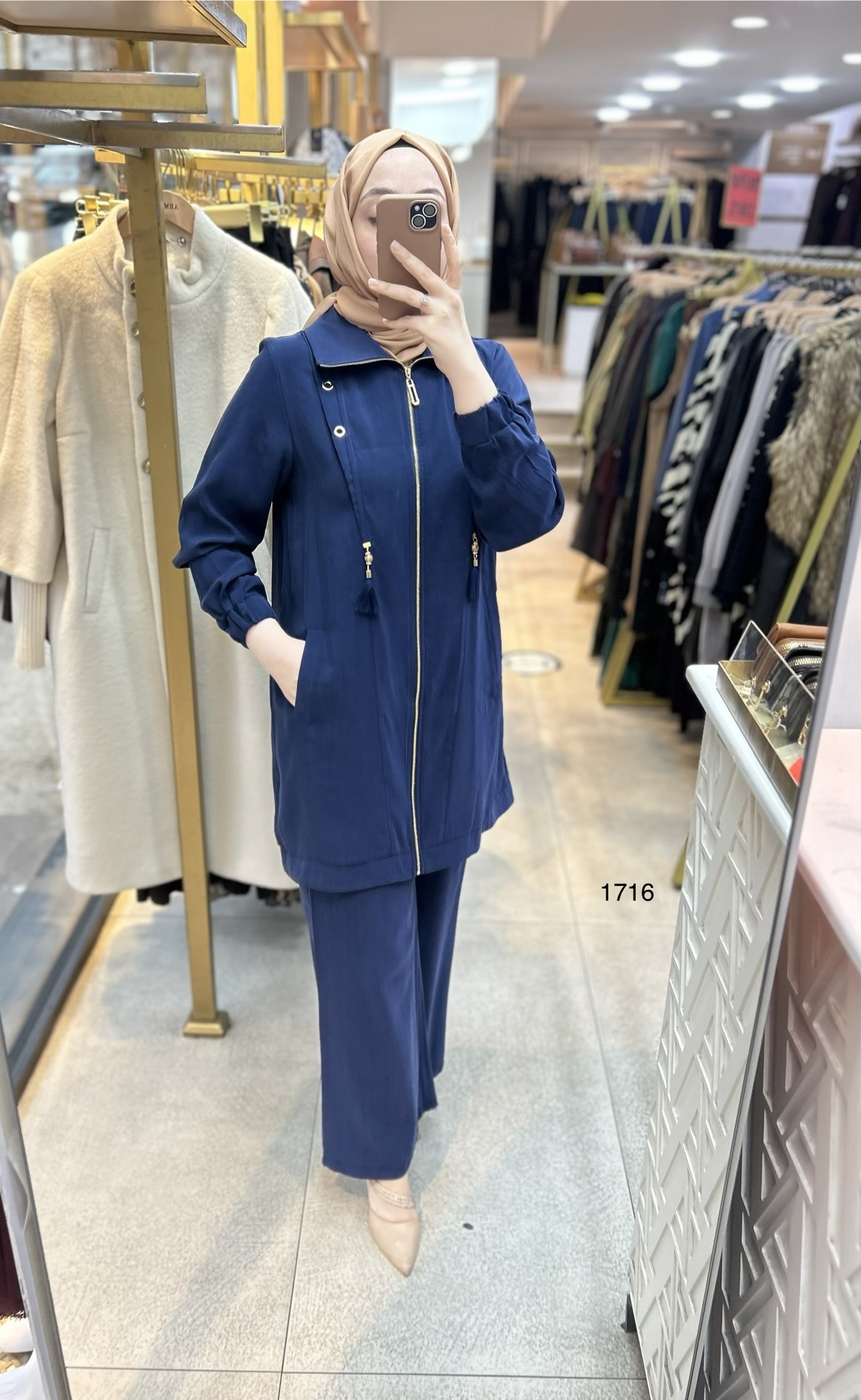 1716 Fermuarlı Gömlek Yaka Takım