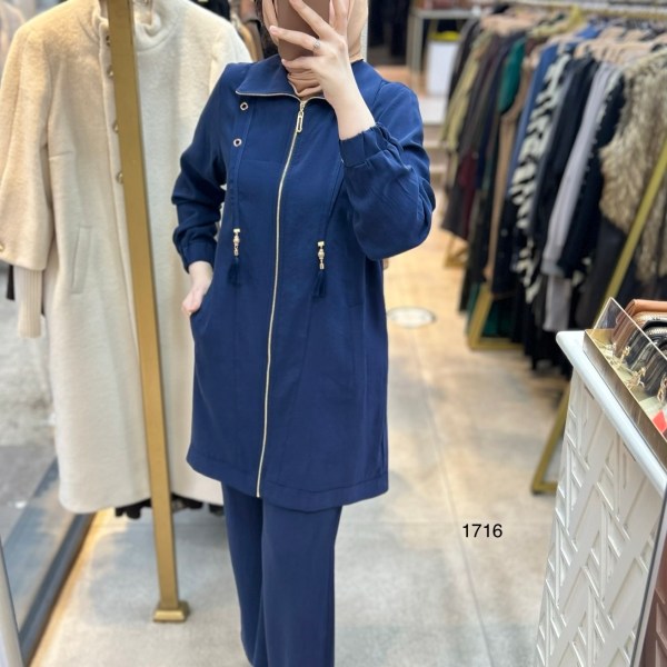 1716 Fermuarlı Gömlek Yaka Takım - Görsel 6