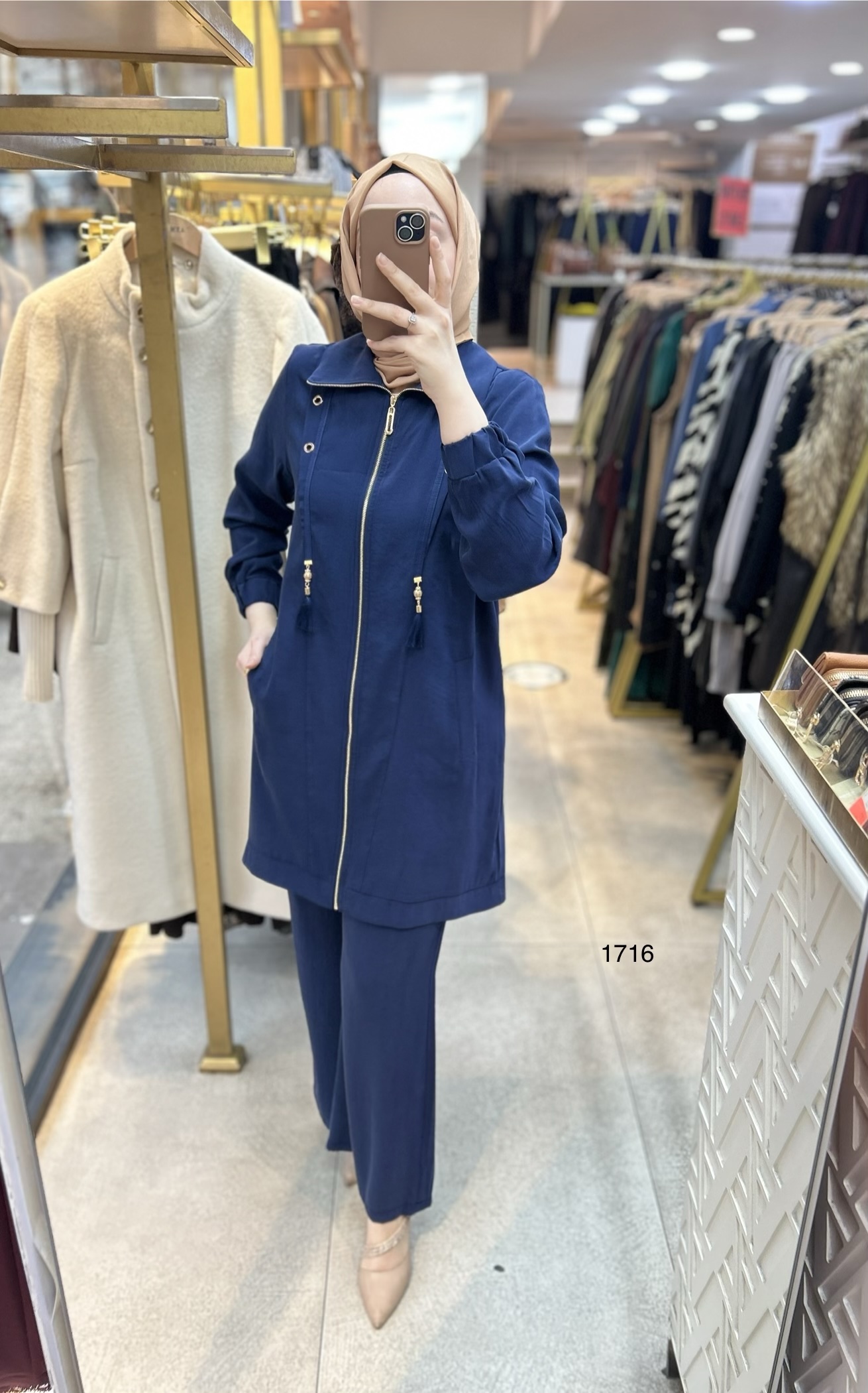 1716 Fermuarlı Gömlek Yaka Takım