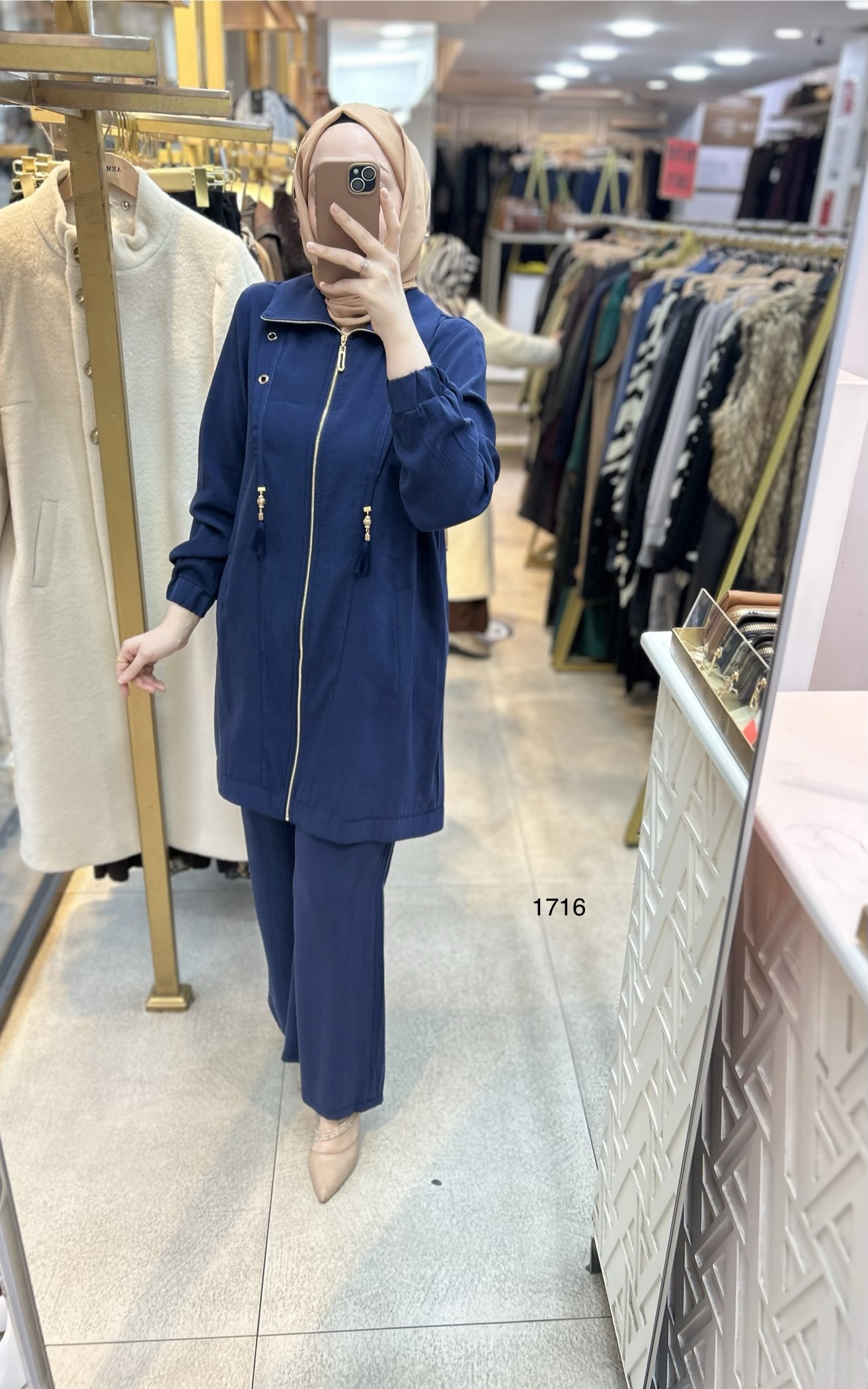 1716 Fermuarlı Gömlek Yaka Takım