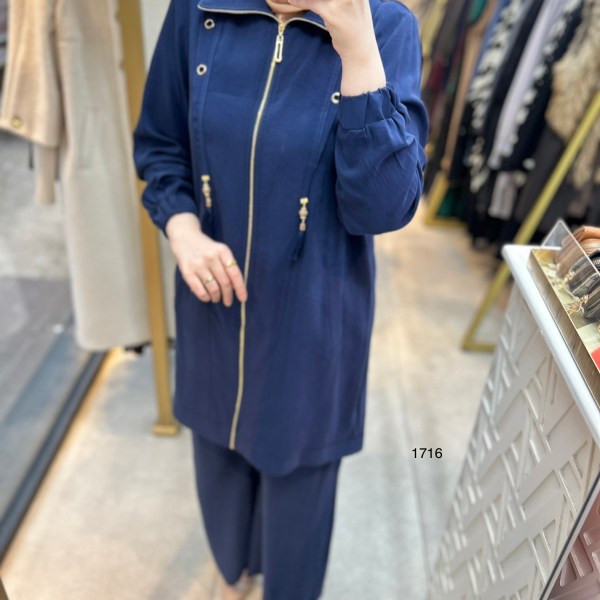 1716 Fermuarlı Gömlek Yaka Takım - Görsel 3