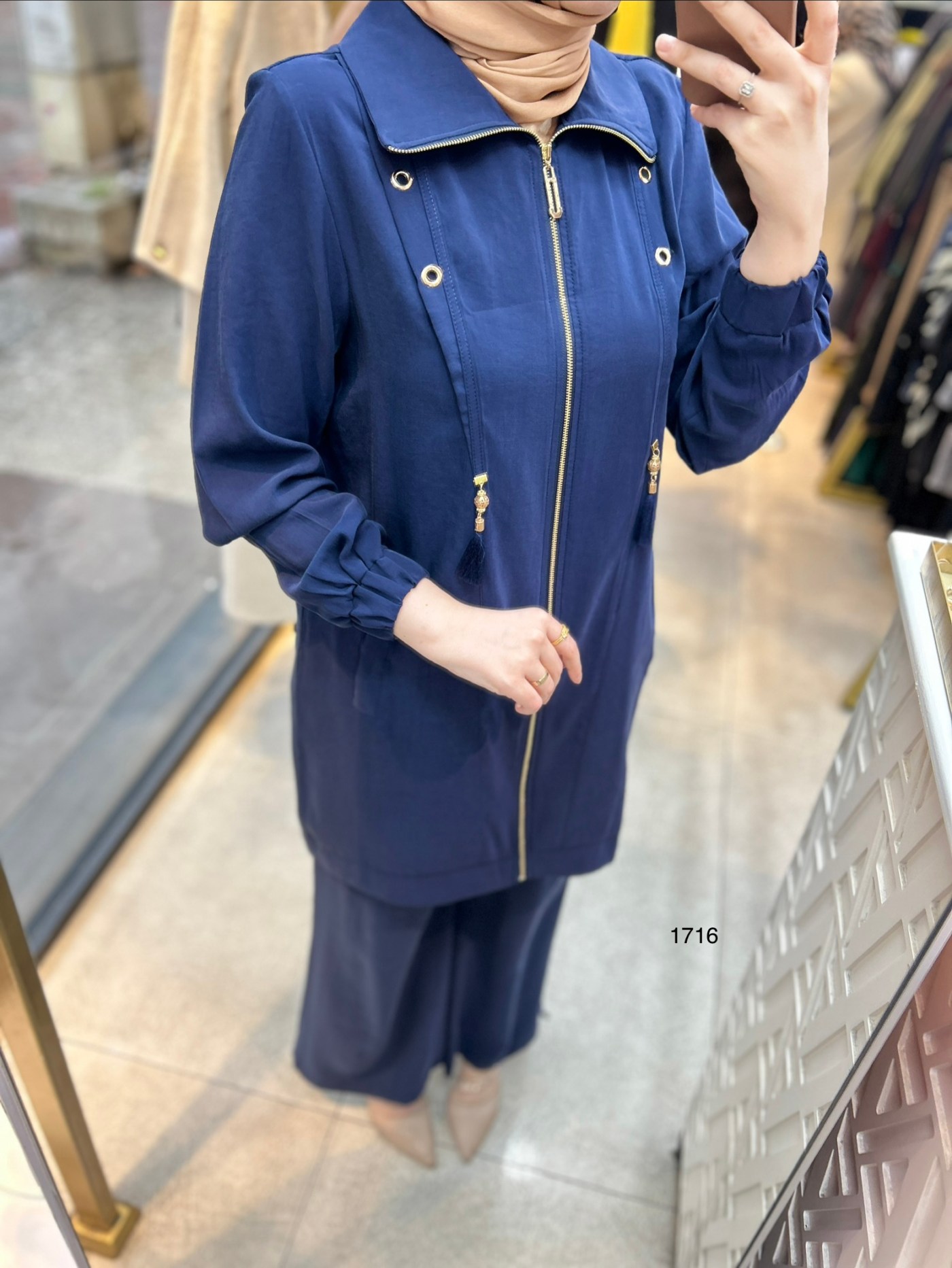 1716 Fermuarlı Gömlek Yaka Takım