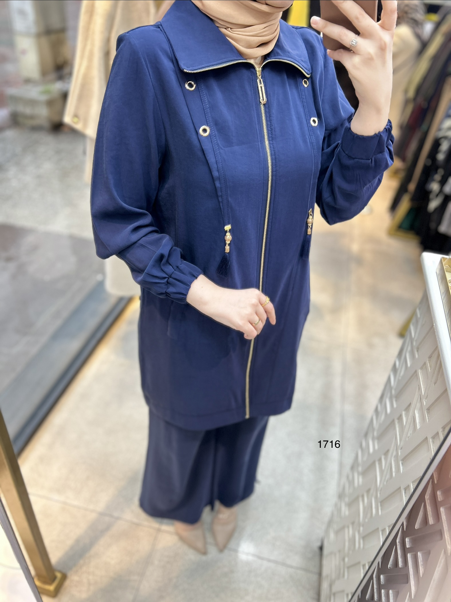 1716 Fermuarlı Gömlek Yaka Takım - Görsel 4