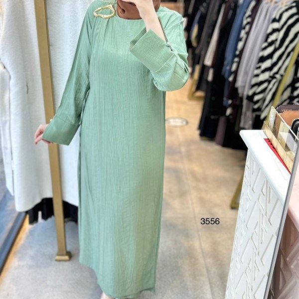 3556 Omuz Aksesuar Detaylı Elbise - Görsel 18