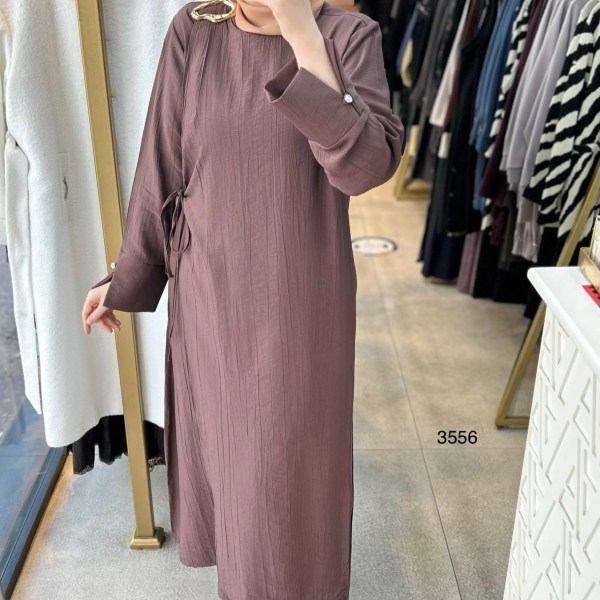 3556 Omuz Aksesuar Detaylı Elbise - Görsel 8