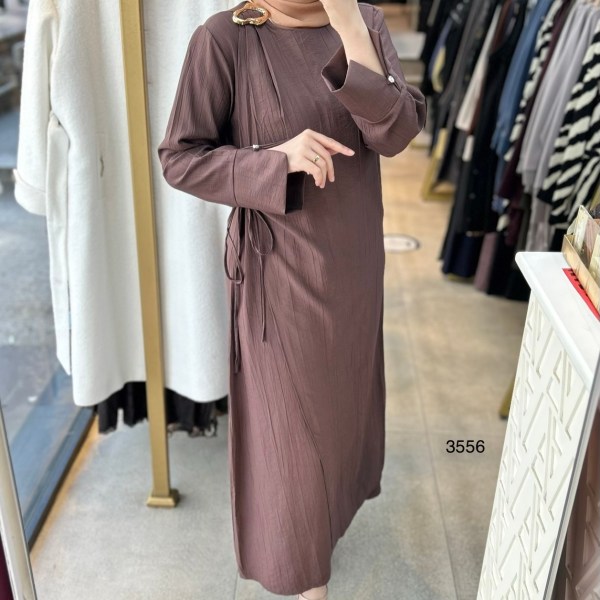 3556 Omuz Aksesuar Detaylı Elbise - Görsel 6