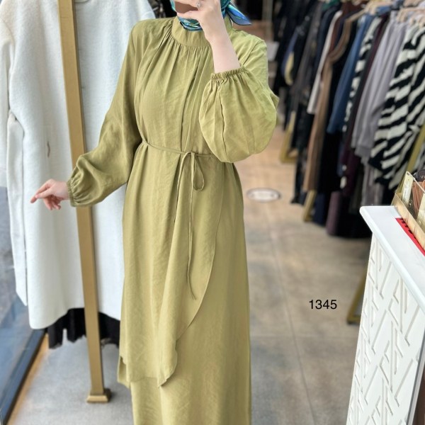 1345 Asimetrik Kesim Elbise - Görsel 4