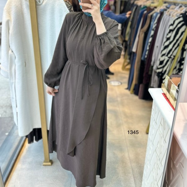 1345 Asimetrik Kesim Elbise - Görsel 15