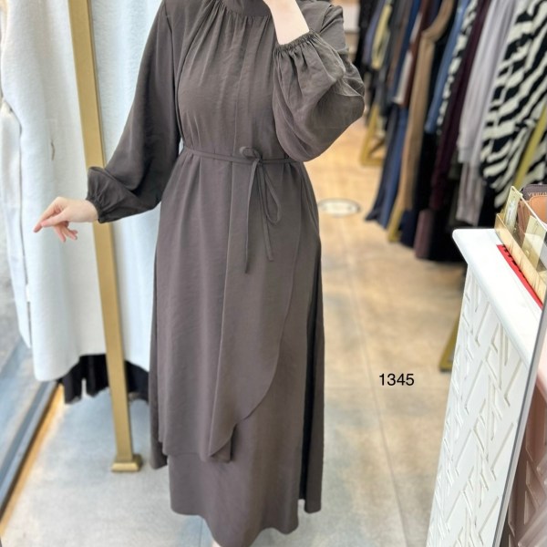 1345 Asimetrik Kesim Elbise - Görsel 14