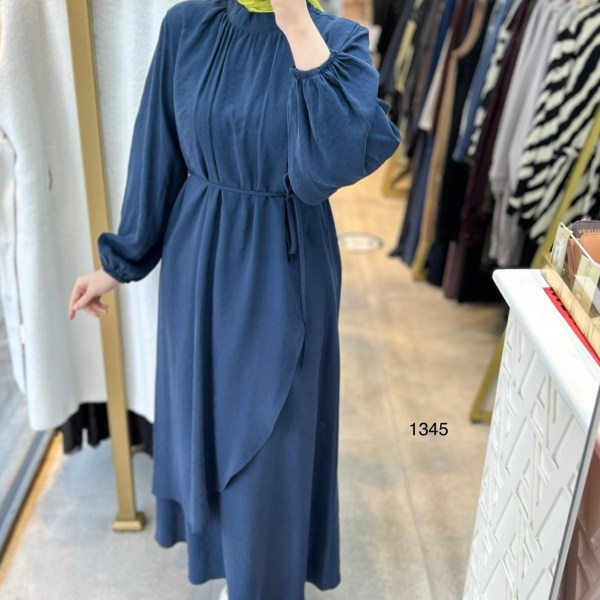 1345 Asimetrik Kesim Elbise - Görsel 9