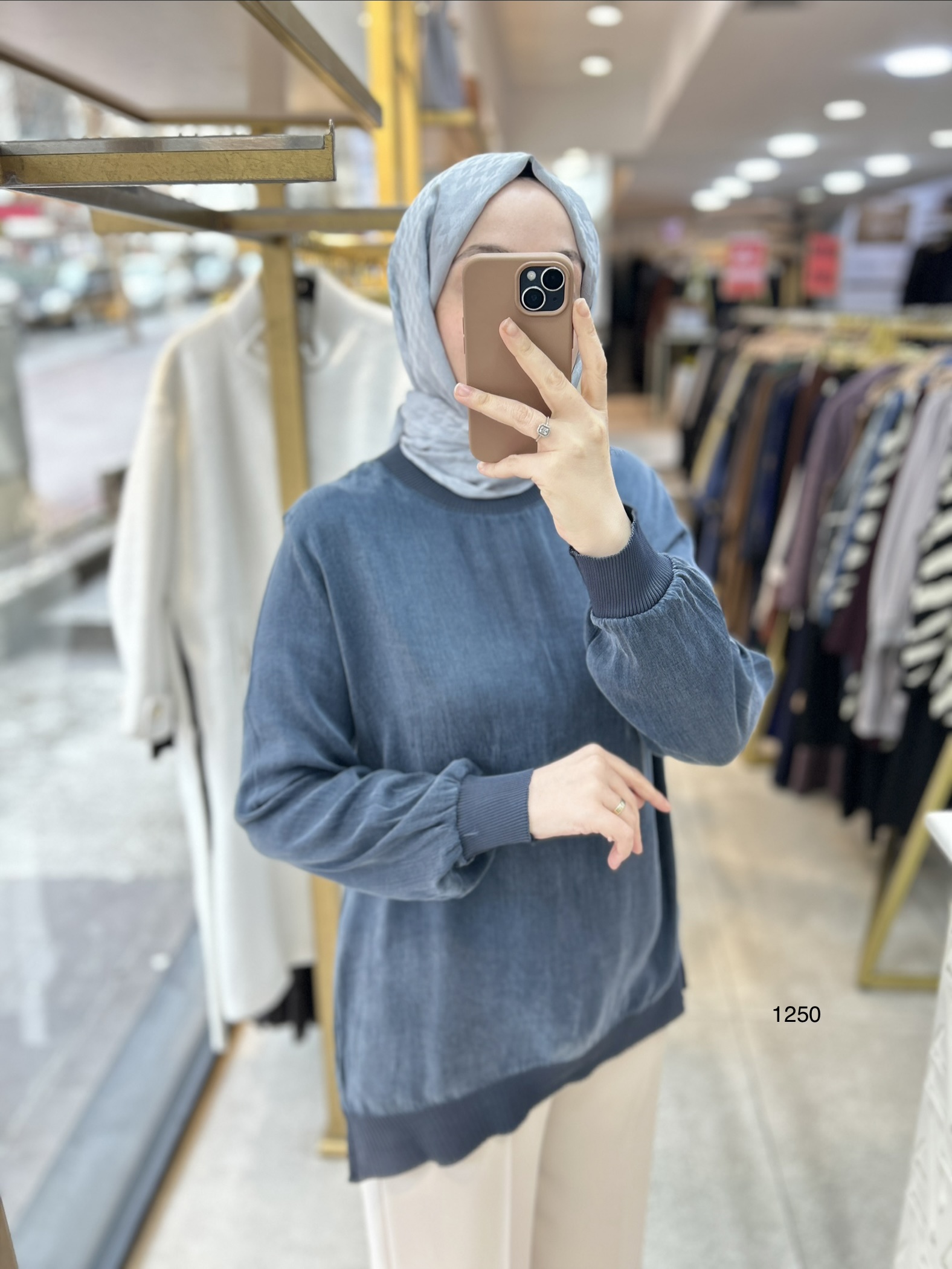 1250 Ribana Detaylı Kupra Tunik - Görsel 7