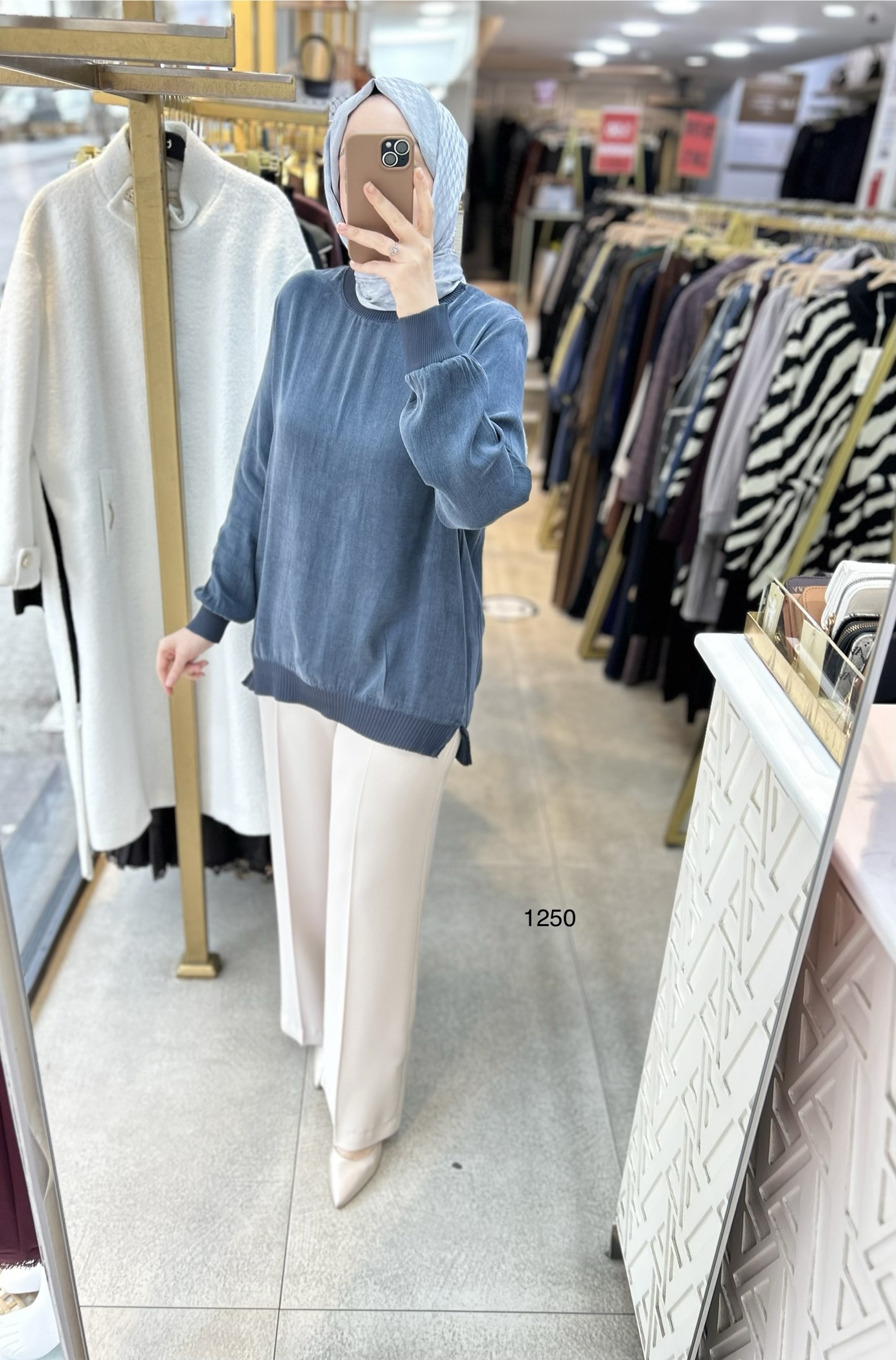 1250 Ribana Detaylı Kupra Tunik