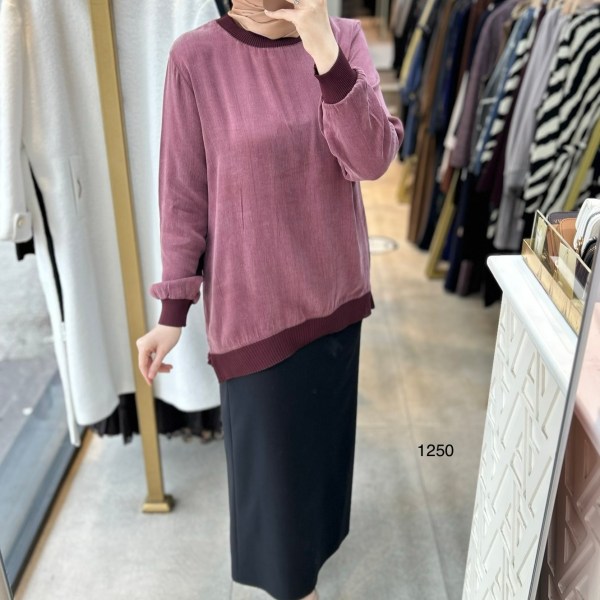 1250 Ribana Detaylı Kupra Tunik - Görsel 11