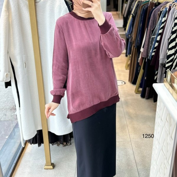 1250 Ribana Detaylı Kupra Tunik - Görsel 20