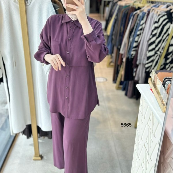 8665 Tencel Kumaş Takım - Görsel 1