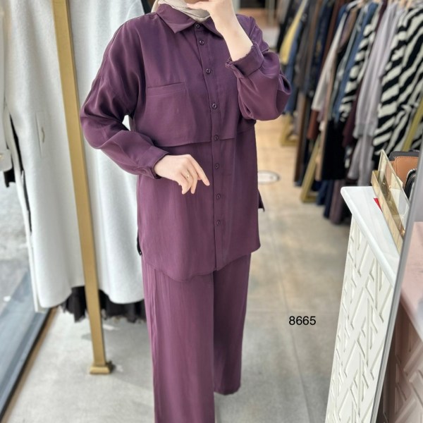 8665 Tencel Kumaş Takım - Görsel 4