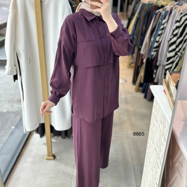 8665 Tencel Kumaş Takım - Görsel 3