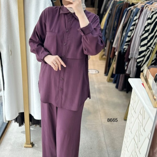 8665 Tencel Kumaş Takım - Görsel 2