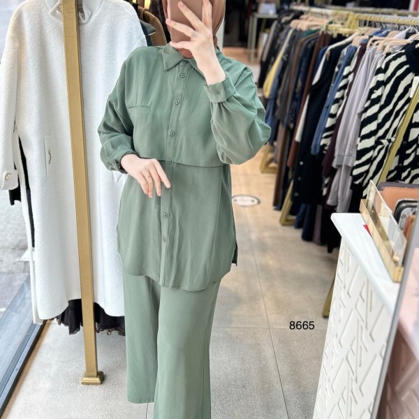 8665 Tencel Kumaş Takım - Görsel 8