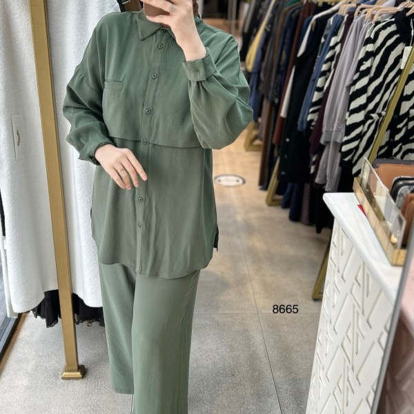 8665 Tencel Kumaş Takım - Görsel 9