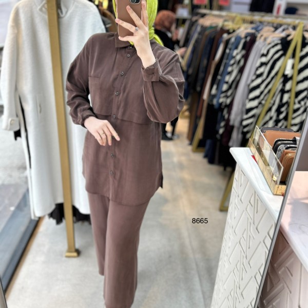 8665 Tencel Kumaş Takım - Görsel 13